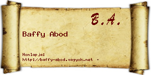 Baffy Abod névjegykártya